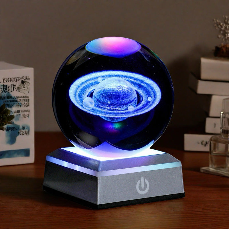 Luminous 3d Inner Carving Creative Desktop Crystal Ball Night Light