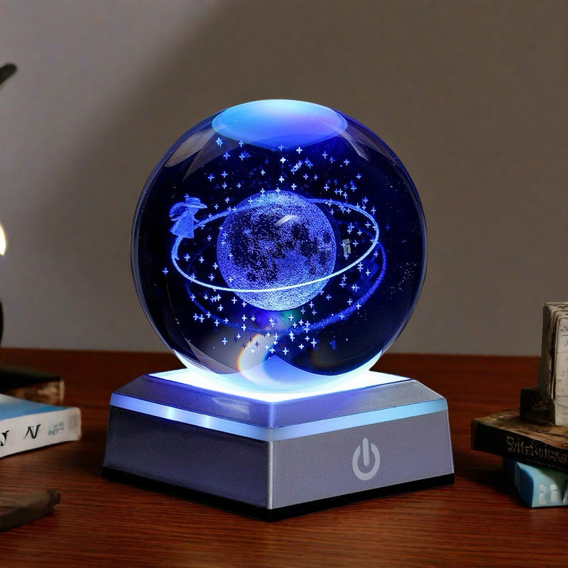 Luminous 3d Inner Carving Creative Desktop Crystal Ball Night Light